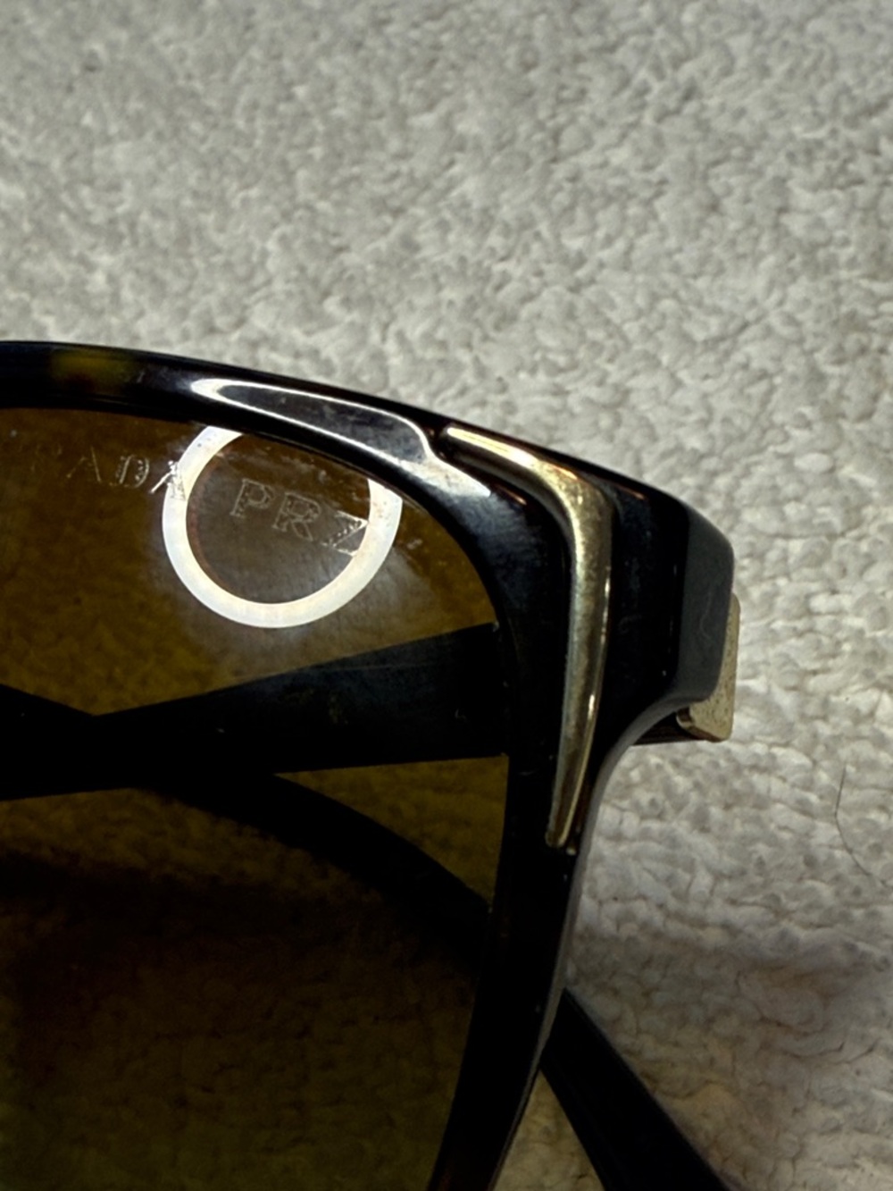 Prada SPR 01O Sunglasses Womens 55-17 Tortoiseshell Polarized Butterfly Italy - Picture 9 of 10